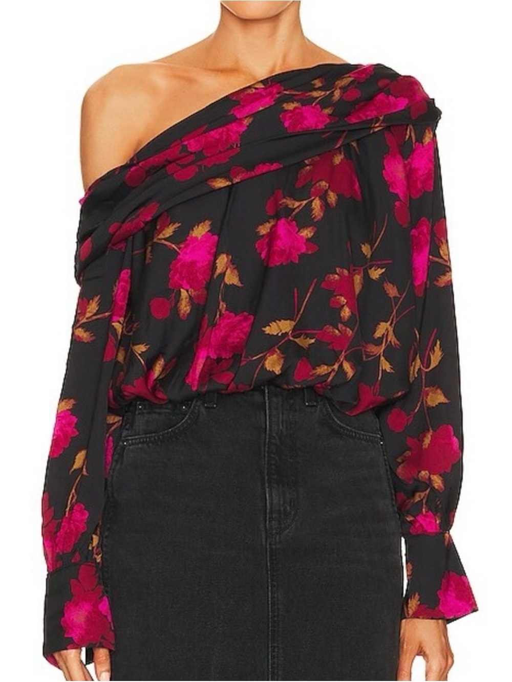 NWT Free People One-Shoulder Floral Blouse